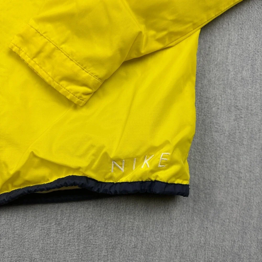 Vintage‎ Nike Jacket Womens Small Yellow Windbreaker 1/4 Zip Hooded Pullover 80s